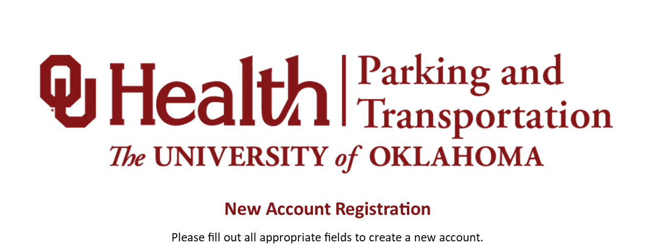 OUHSC Parking Account Registration